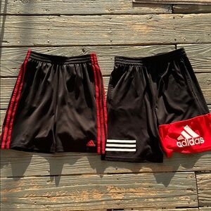 Adidas Youth XL 16-18 Black and Red Shorts